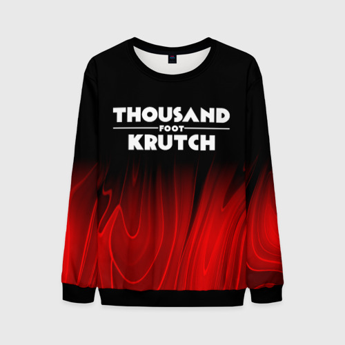 Мужской свитшот 3D Thousand Foot Krutch red plasma, цвет черный