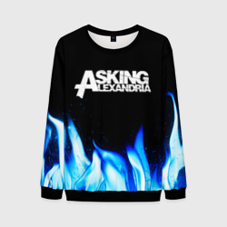 Мужской свитшот 3D Asking Alexandria blue fire