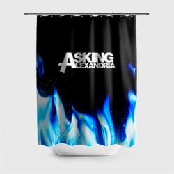 Штора 3D для ванной Asking Alexandria blue fire