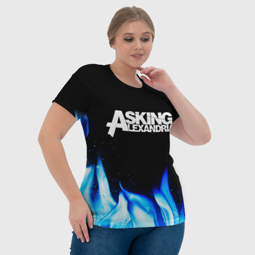 Женская футболка 3D Asking Alexandria blue fire, цвет 3D печать - фото 6