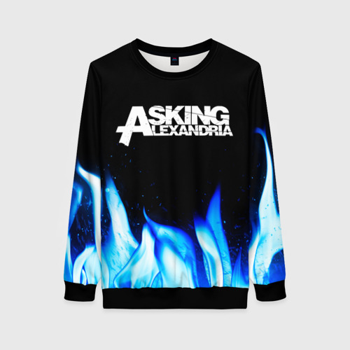 Женский свитшот 3D Asking Alexandria blue fire, цвет 3D печать