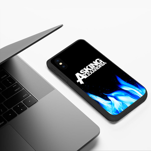 Чехол для iPhone XS Max матовый Asking Alexandria blue fire - фото 5