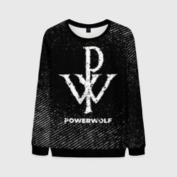 Мужской свитшот 3D Powerwolf с потертостями на темном фоне