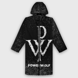 Мужской дождевик 3D Powerwolf с потертостями на темном фоне