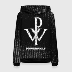 Женская толстовка 3D Powerwolf с потертостями на темном фоне