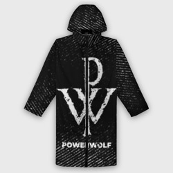 Женский дождевик 3D Powerwolf с потертостями на темном фоне