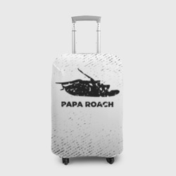 Чехол для чемодана 3D Papa Roach с потертостями на светлом фоне