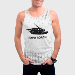 Мужская майка 3D Papa Roach с потертостями на светлом фоне - фото 2
