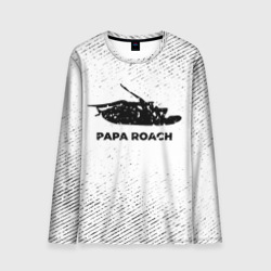 Мужской лонгслив 3D Papa Roach с потертостями на светлом фоне