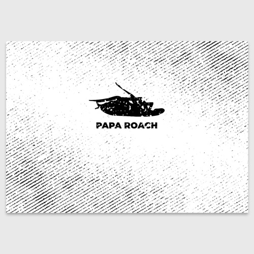 Поздравительная открытка Papa Roach с потертостями на светлом фоне, цвет белый