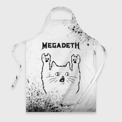 Фартук 3D Megadeth рок кот на светлом фоне