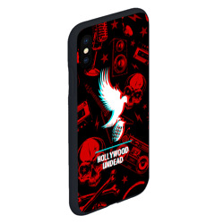 Чехол для iPhone XS Max матовый Hollywood Undead rock glitch - фото 2