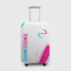 Чехол для чемодана 3D Evanescence neon gradient style: надпись, символ