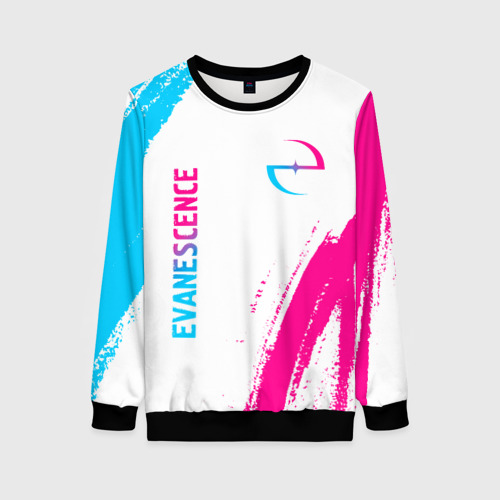 Женский свитшот 3D Evanescence neon gradient style: надпись, символ, цвет 3D печать