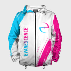 Мужская ветровка 3D Evanescence neon gradient style: надпись, символ