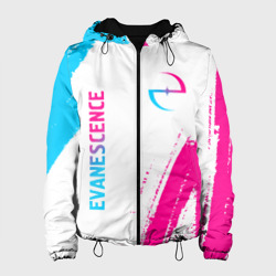 Женская куртка 3D Evanescence neon gradient style: надпись, символ