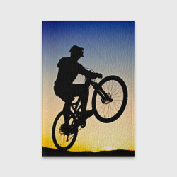 Обложка для паспорта матовая кожа Прыжок велосипедиста
