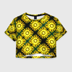 Женская футболка Crop-top 3D Солнечные подсолнухи