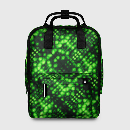 Женский рюкзак 3D Зеленые точечные ромбы