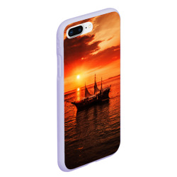 Чехол для iPhone 7Plus/8 Plus матовый Яхта в вечернем море - фото 2