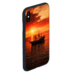 Чехол для iPhone XS Max матовый Яхта в вечернем море - фото 2