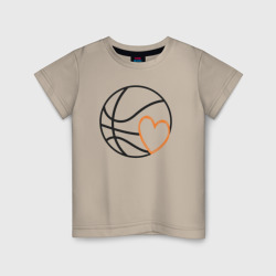 Детская футболка хлопок Basketball heart