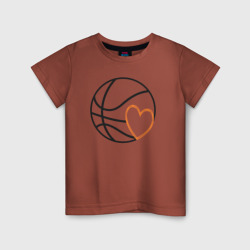 Детская футболка хлопок Basketball heart