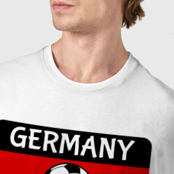 Футболка с принтом Football Germany для мужчины, вид на модели спереди №4. Цвет основы: белый