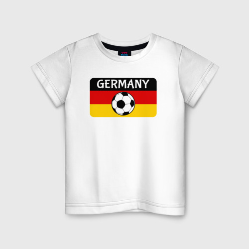 Детская футболка хлопок Football Germany, цвет белый