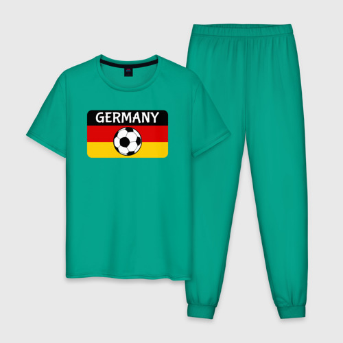 Мужская пижама хлопок с принтом Football Germany, вид спереди #2