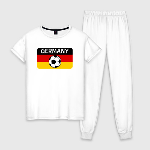 Женская пижама хлопок с принтом Football Germany, вид спереди #2