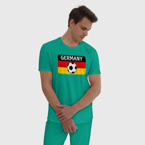 Мужская пижама хлопок с принтом Football Germany, фото на моделе #1