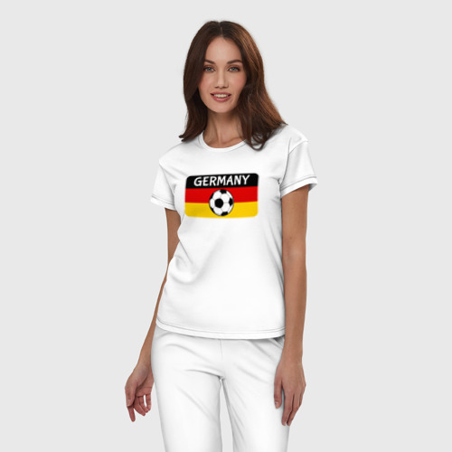 Женская пижама хлопок с принтом Football Germany, фото на моделе #1