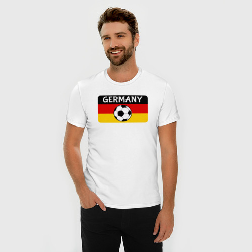 Мужская футболка хлопок Slim Football Germany, цвет белый - фото 3