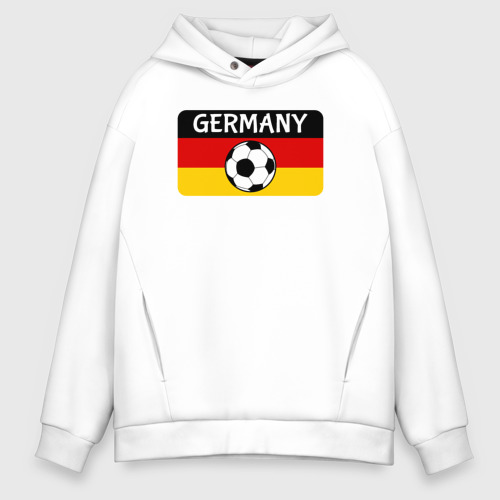 Мужское худи Oversize хлопок Football Germany, цвет белый