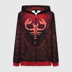 Женская толстовка 3D на молнии Ископаемый скорпион