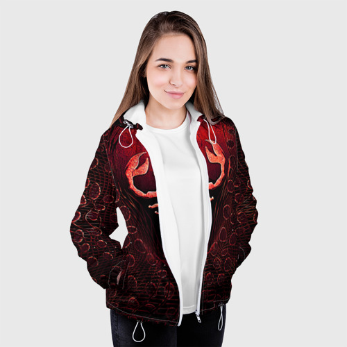 Женская куртка 3D Ископаемый скорпион, цвет белый - фото 4