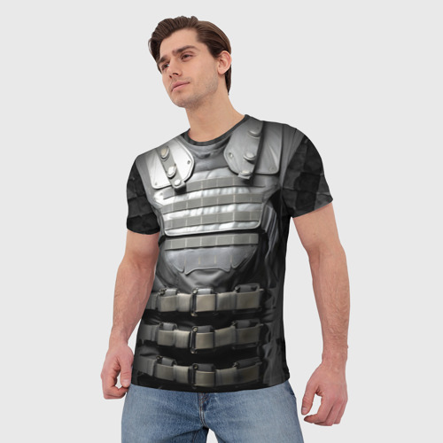Мужская футболка 3D Бронежилет черный камуфляж, цвет 3D печать - фото 3