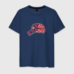 Мозг в противогазе – Мужская футболка хлопок с принтом купить со скидкой в -20%
