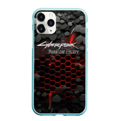 Чехол для iPhone 11 Pro Max матовый Cyberpunk 2077 phantom liberty silver logo