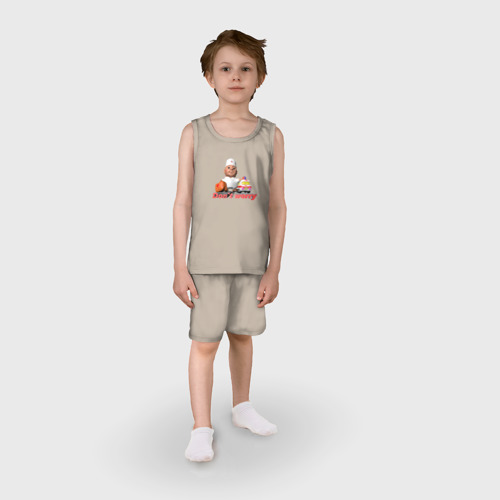 Детская пижама с шортами хлопок Не переживай, доктор едет, цвет миндальный - фото 3