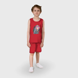 Детская пижама с шортами хлопок Девушка рокерша с разноцветными волосами - фото 2