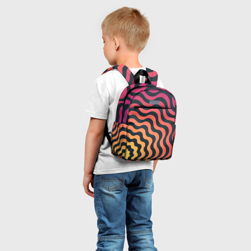 Детский рюкзак 3D с принтом Абстрактный градиентовый узор, фото на моделе #1