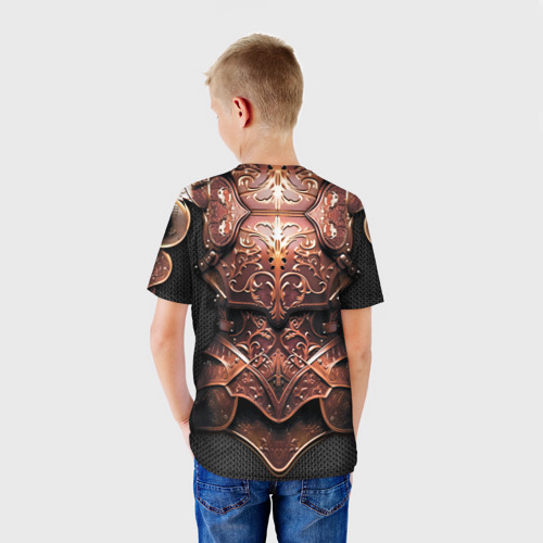 Детская футболка 3D с принтом Кожаные доспехи, вид сзади #2