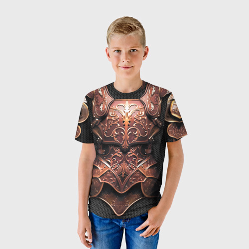 Детская футболка 3D с принтом Кожаные доспехи, фото на моделе #1