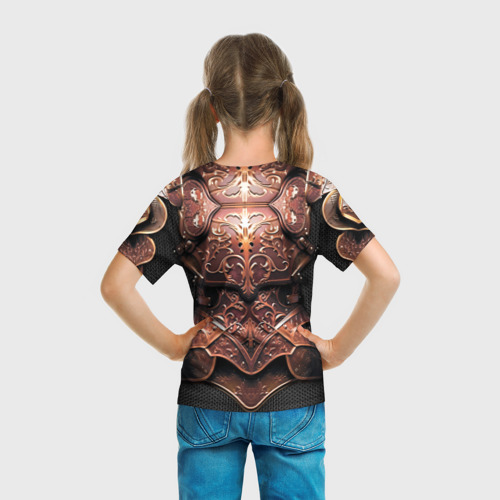 Детская футболка 3D с принтом Кожаные доспехи, вид сзади #2