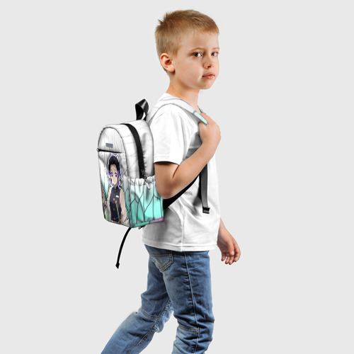 Детский рюкзак 3D с принтом Шинобу кочо - столп бабочки, вид сзади #1