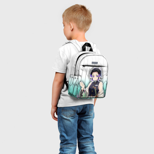 Детский рюкзак 3D с принтом Шинобу кочо - столп бабочки, фото на моделе #1