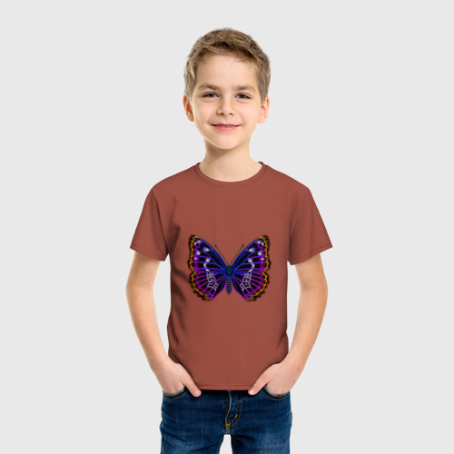 Детская футболка хлопок с принтом Тропическое многоцветие, фото на моделе #1