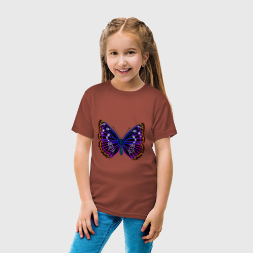 Детская футболка хлопок с принтом Тропическое многоцветие, вид сбоку #3
